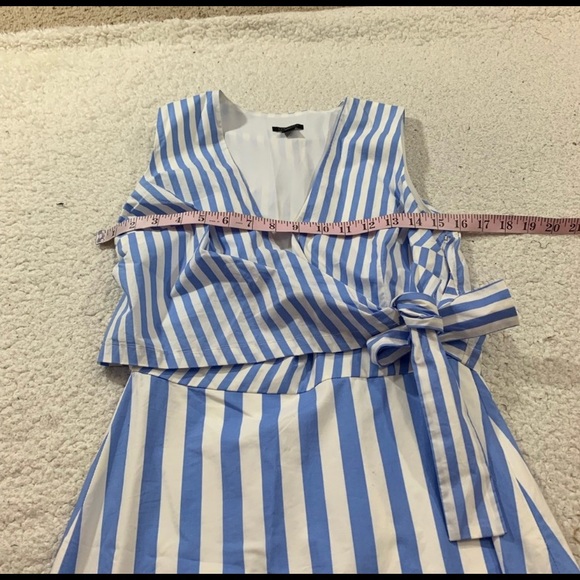 Ann Taylor striped preppy poplin flare dress - Picture 4 of 5